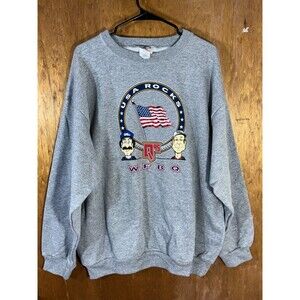 Vintage Bob & Tom WFBQ Q95 Radio‎ USA Rocks Crewneck Sweater Logo Athletic XL